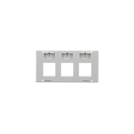 Commscope 3-PORT FACEPLATE WITH ICONS, FOR MODULAR FURNITURE, GRAY, 66441143-03 6644 1 143-03